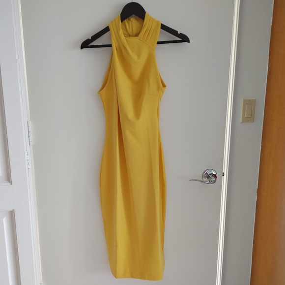 Rachel Rachel Roy Halter Sheath Dress - Yellow - Size Small - Picture 3 of 9